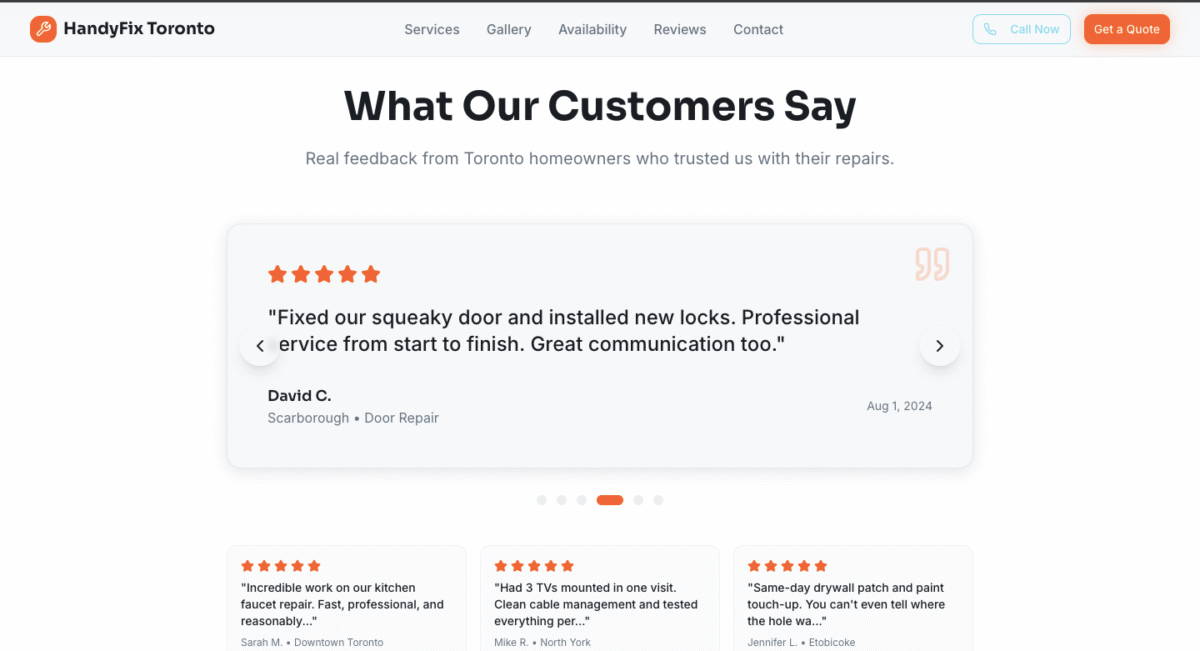 HandyFix Toronto - what our customers say