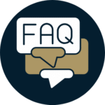 FAQ icon with chat bubble design.