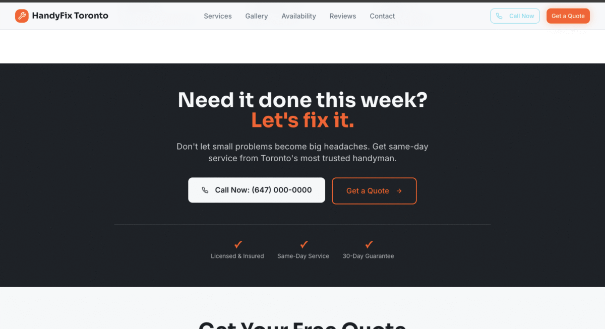 HandyFix Toronto - need it done this week