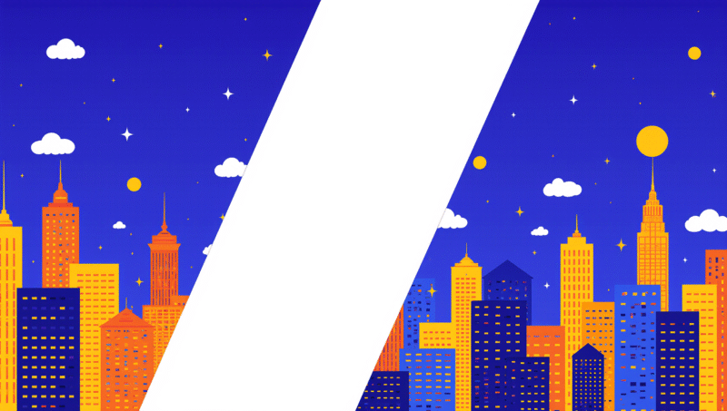 futuristic city in the picture but it is blocked by a white stripe